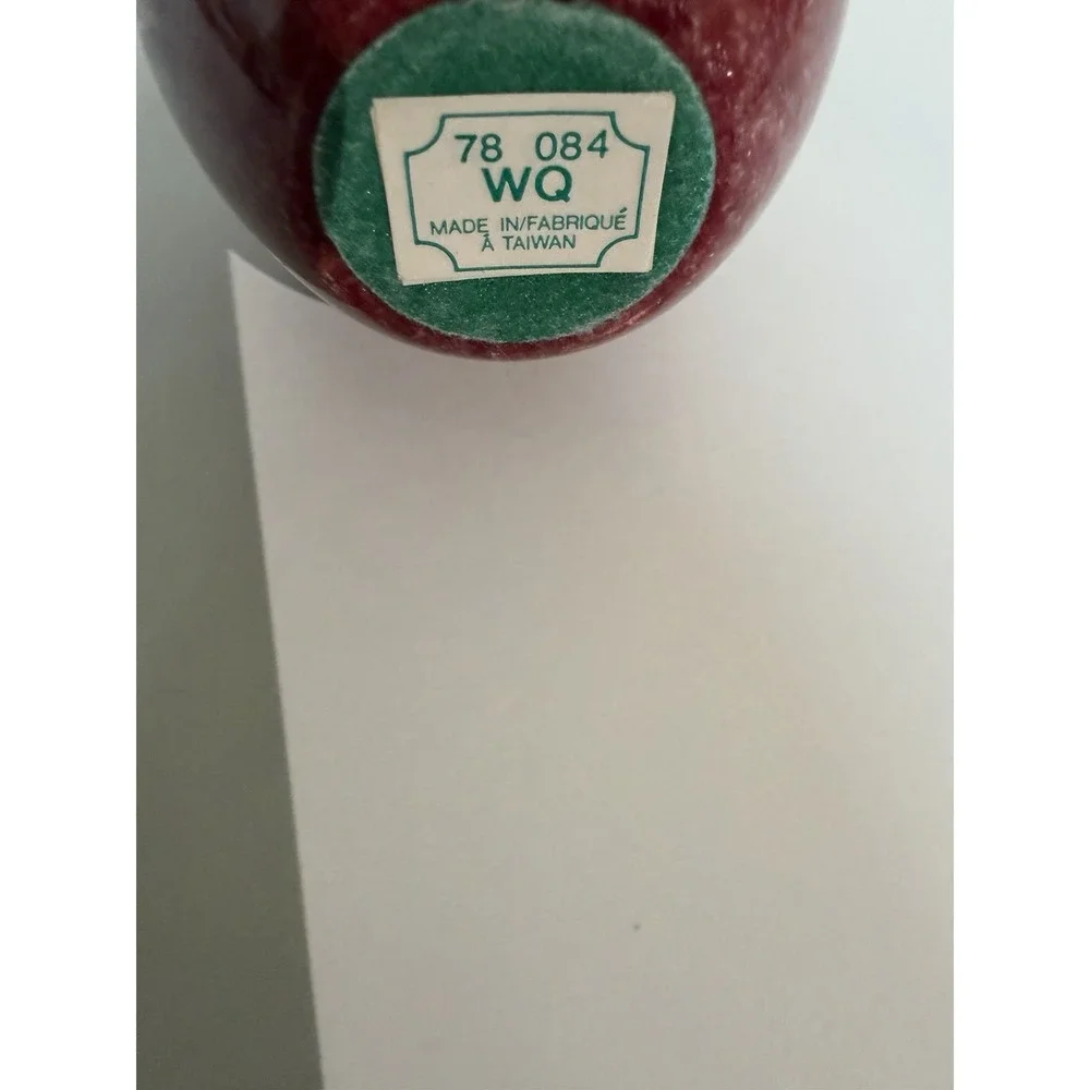 Apple Paperweight Red stone brass stem, Vintage, Desk Decor